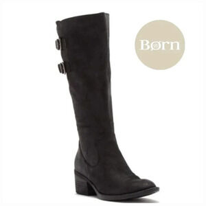 New Born Knee high Bley Black Suede Boot Sz 5.5 dark Ethereal Whimsigoth Indie